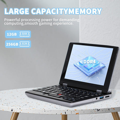 2023 Portable Mini Laptops Metal Small Notebooks Windows 11 7 Inch Touch Screen office J4105 12GB+1TB IPS Netbook Micro Computer