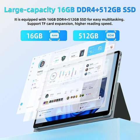Laptops 2 In 1 Tablet 13" 2K Touch Screen Intel N5095 16GB RAM+1TB Office Learning Computer WiFi Ultrabook Windows 11 Notebook