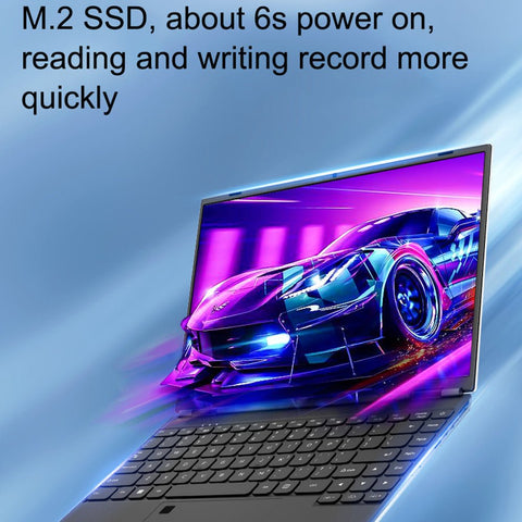 Portable 14 inch Laptops Office Gaming Notebooks Computer PC 7 Colors Backlit Keyboard Intel N5105 16GRAM+1TB Transparent Shell